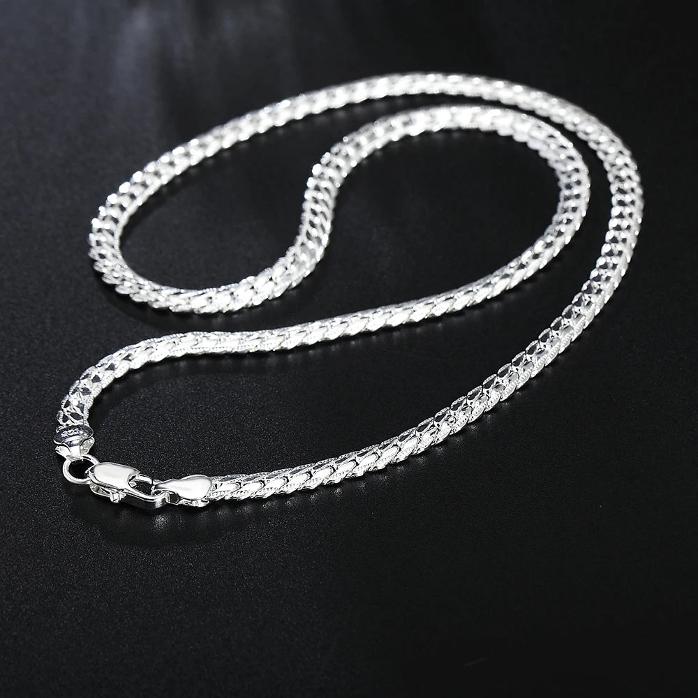 6mm 925 Silver Color Noble Necklace Chain For Woman Men