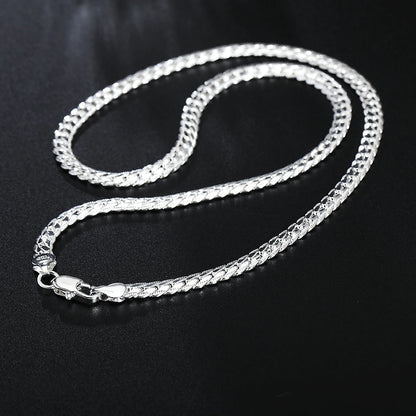 6mm 925 Silver Color Noble Necklace Chain For Woman Men