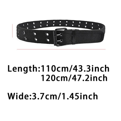 Unisex Double Row Needle Buckle Woven Belt Sports