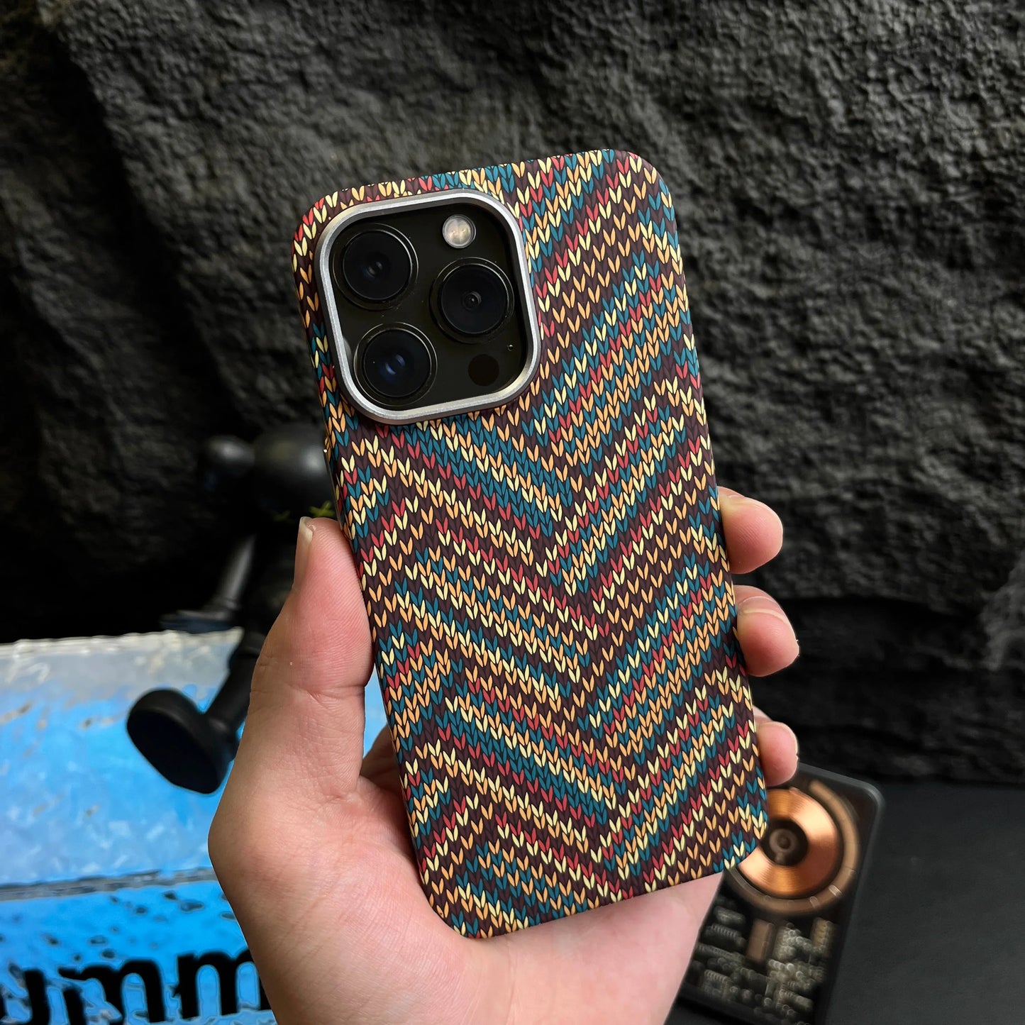 Carbon Fiber Braided Texture Phone Case For iPhone 16 15 14 13 Pro Max