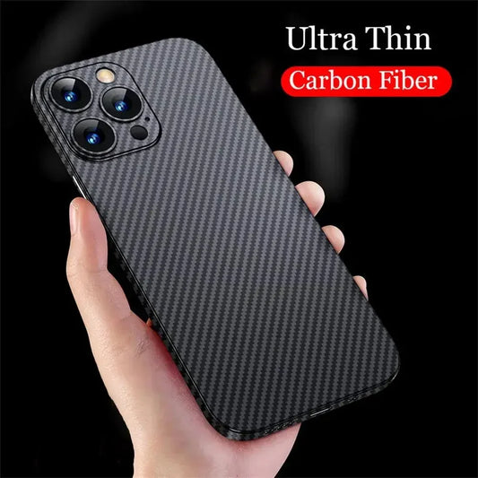 Ultra Thin Carbon Fiber Matte Case For iPhone 15 14 13 12 11 Pro Max