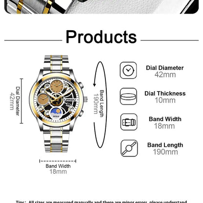 Fashion Mens Quartz Watch Mechanical Dial Sport Wristwatch