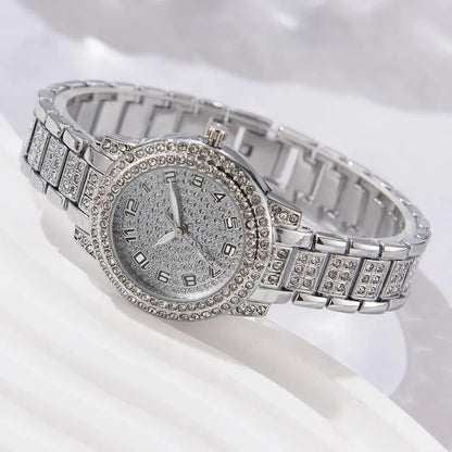 6PCS Women Watch Luxury Elegant Alloy Watch Jewelry Set