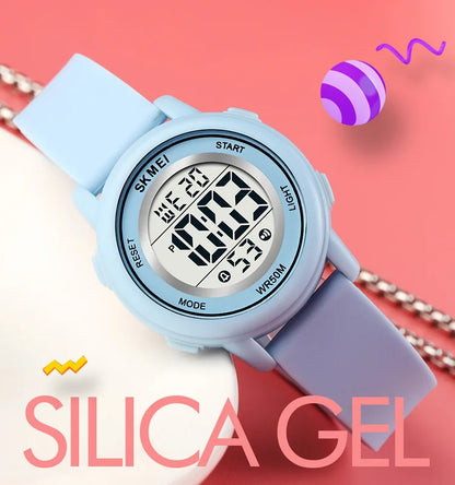 Colorful Kids Boys Girls Led Digital Watch Waterproof Alarm