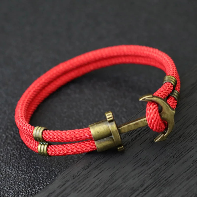 Vintage Pirate Bracelet Mens Bronze Punk Outdoor Survival Braclet