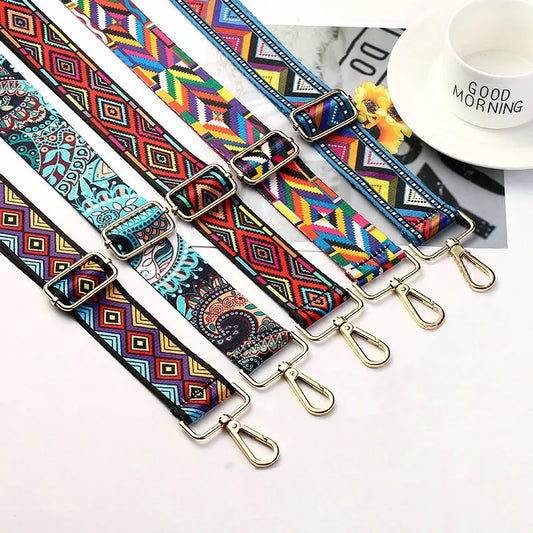 Colorful  Ethnic Adjustable Ladies Shoulder Crossbody Straps