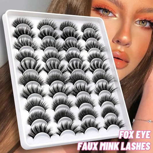 20 Pairs False Lashes 3D Mink Fluffy Dramatic Thick Volume Eyelashes