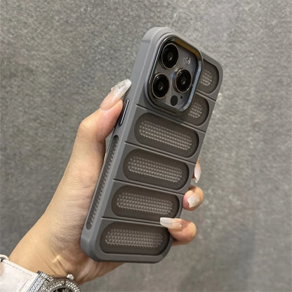 Luxury Heat Dissipation Breathable Hole Case For iPhone 16 15 14 13 12