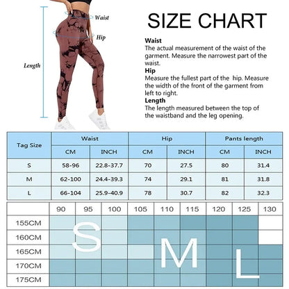 Womens Tiedye Gym Leggings Seamless Mujer Push Up Booty Pants