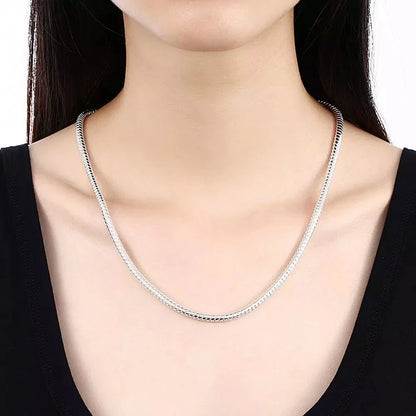 925 Sterling Silver Solid Snake Chain Womens Mens Necklace