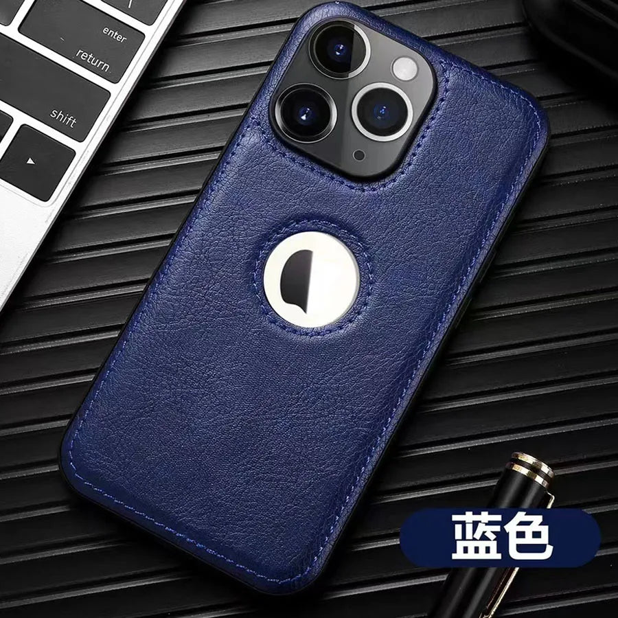 Luxury Leather Phone Case for iPhone 16 15 14 13 12 Pro Max Plus