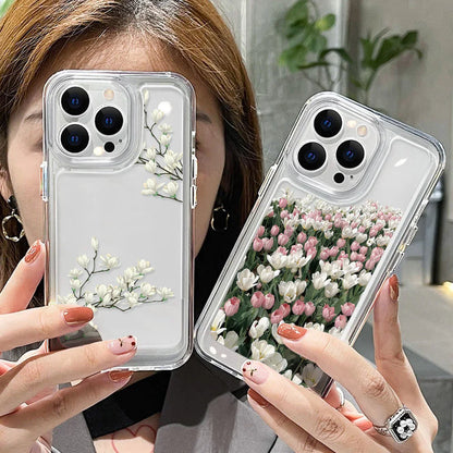 Flower Soft Fundas Phone Case For iPhone 16 15 14 Pro Max