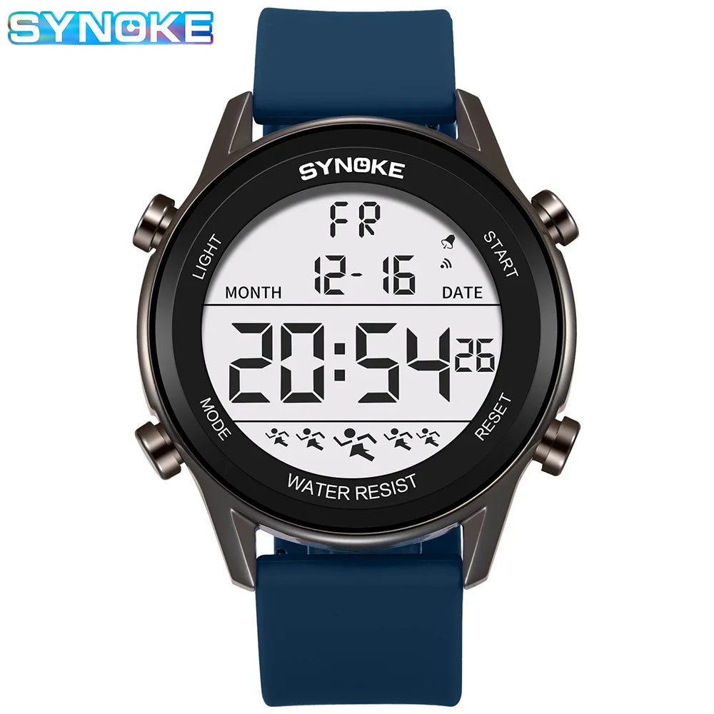 Mens Outdoor Sports Waterproof Multifunctional Luminous LED Digital Watch