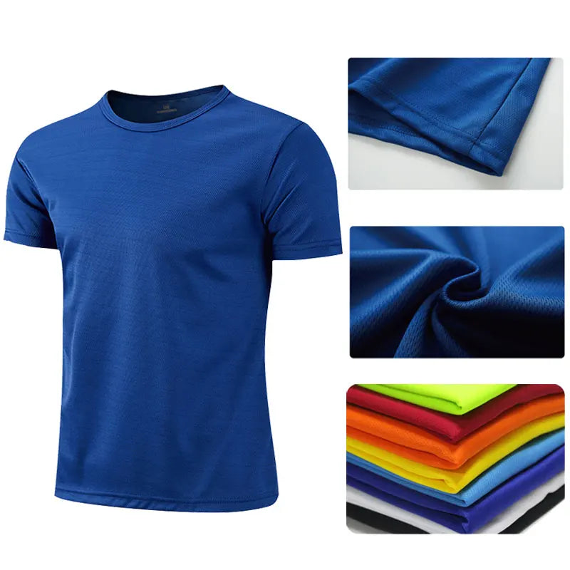 Mens Womens Quick Dry Short Sleeve Sport T Shirt Gym Fitness Shirt