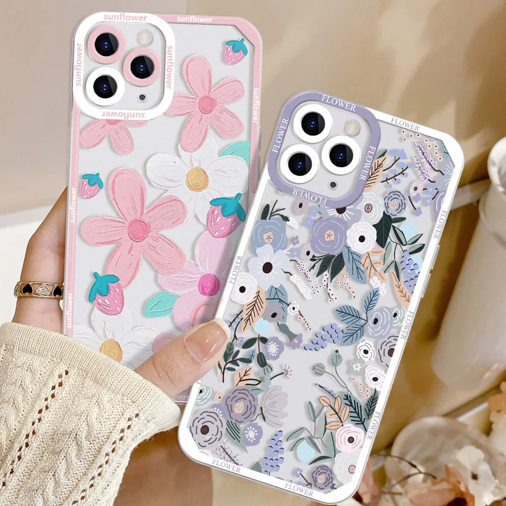 Daisy Flowers Phone Case For iPhone 16 15 14 Pro Max