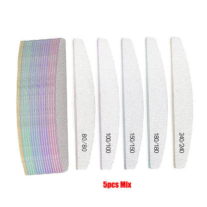 5pcs Nail File Mix Color Limas Grit Professional Sandpaper Cuticle Remover