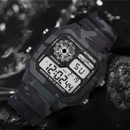 Outdoor Military Mens Digital Watch Sports Waterproof Multifunctional Luminous