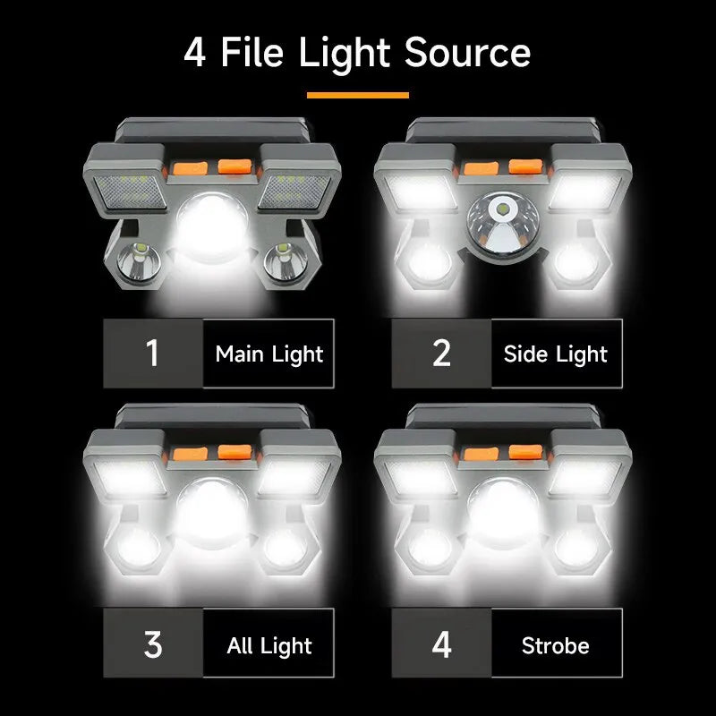 5 LED Flashlight Rechargeable Head Light Headlamp