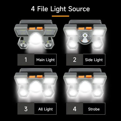 5 LED Flashlight Rechargeable Head Light Headlamp