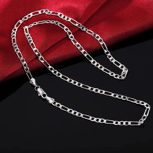 925 Sterling Silver 4MM Chain Necklaces for Womens