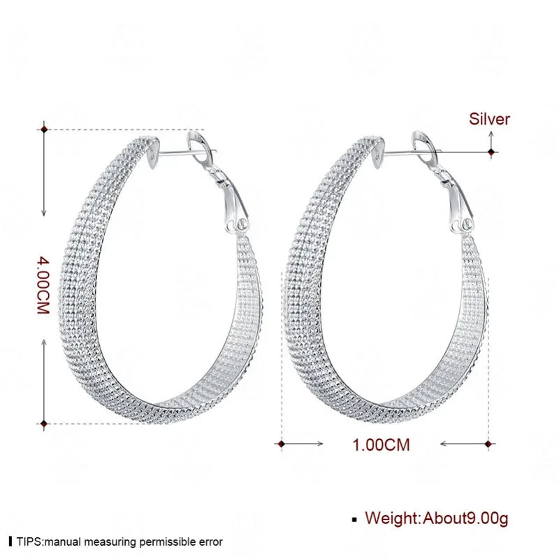 925 Sterling Silver Hoop Earrings For Women