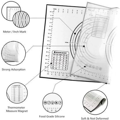 Fiberglass Silicone Baking Mat Large Kneading Pad Nonstick Surface