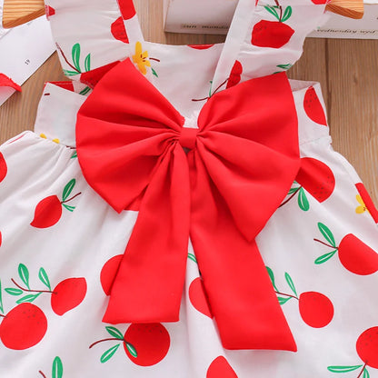 Baby Girl Dress Fruit Print Cotton Summer Comfortable Breathable