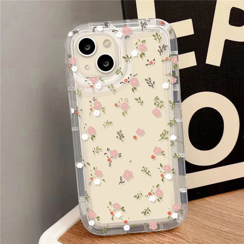 Flower Phone Case For iPhone 16 15 Aesthetic Floral Cute Cover