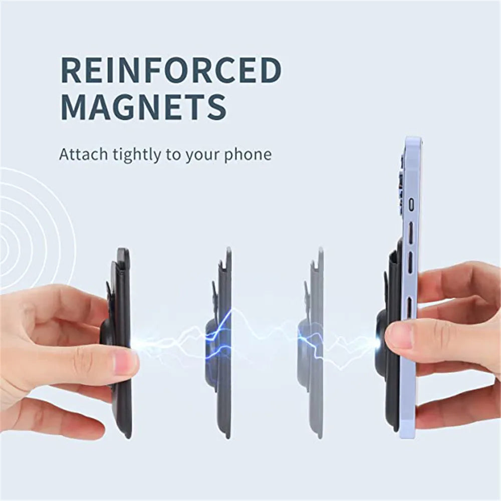 Magnetic Card Holder Wallet Built in AirTag Pocket for MagSafe for iPhone