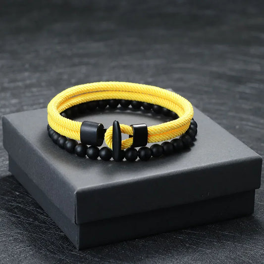 Mens Bracelet Natural 6mm Onyx Stone Beaded Bracelets