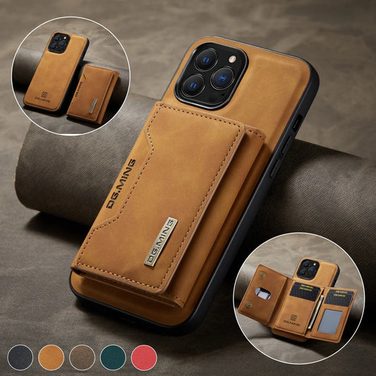 2 In 1 Detachable Magnetic Leather Wallet Phone Case for iPhone 16 15 14 13 12