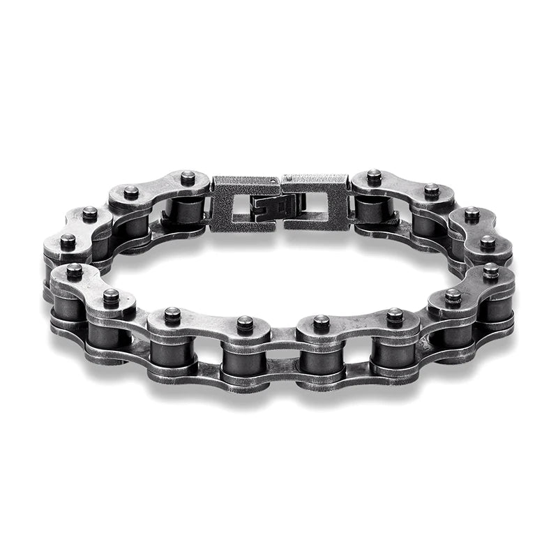 Locomotive Men Punk Rock Bicycle Chain Bracelet Stainless Steel Chain