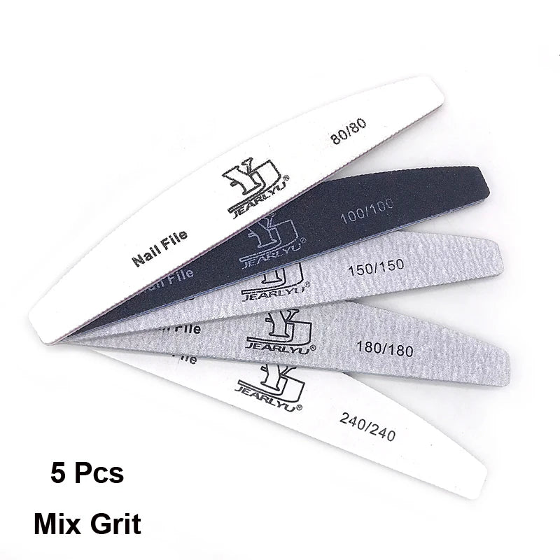 5pcs Nail File Mix Color Limas Grit Professional Sandpaper Cuticle Remover