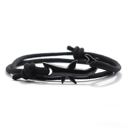 Unisex Shark Bracelet Double Layer Adjustable 3mm Cord Chain Bracelets