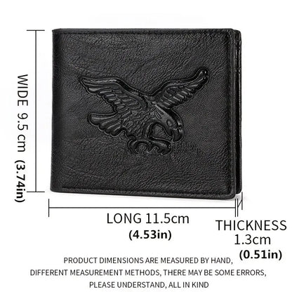 Mens Wallet 3D Eagle Relief Pattern