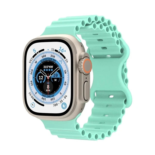 Silicone Ocean Strap for Apple Watch Breathable Ultra S9 8 7 6 5 4 3 SE