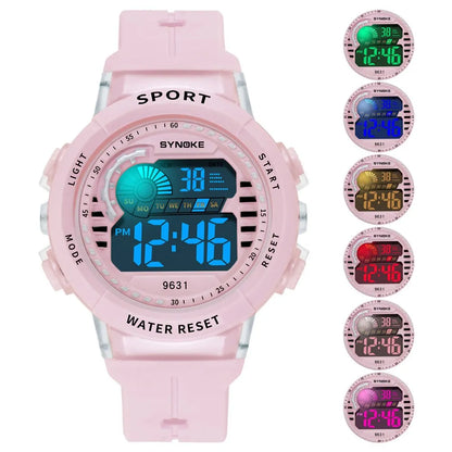 Student Multifunction Sports Waterproof Luminous LED Digital Kids Watch