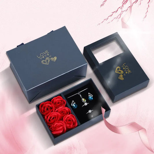 Rose Gift Box Eternal Life Flower Jewelry Box