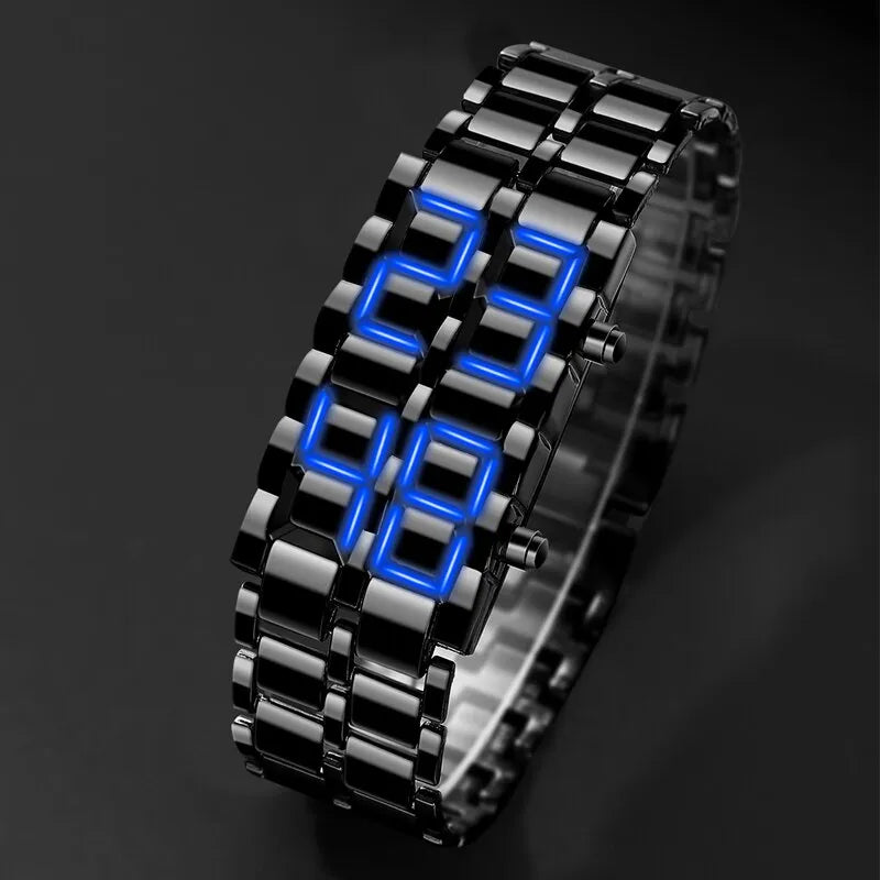 Blue LED Display Mens Digital Lava Watch