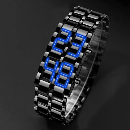 Blue LED Display Mens Digital Lava Watch