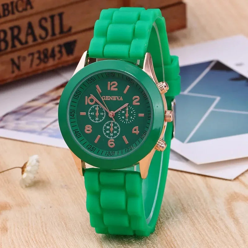 Ladies Fashion Watch Womens Silicone Quartz Wristwatch