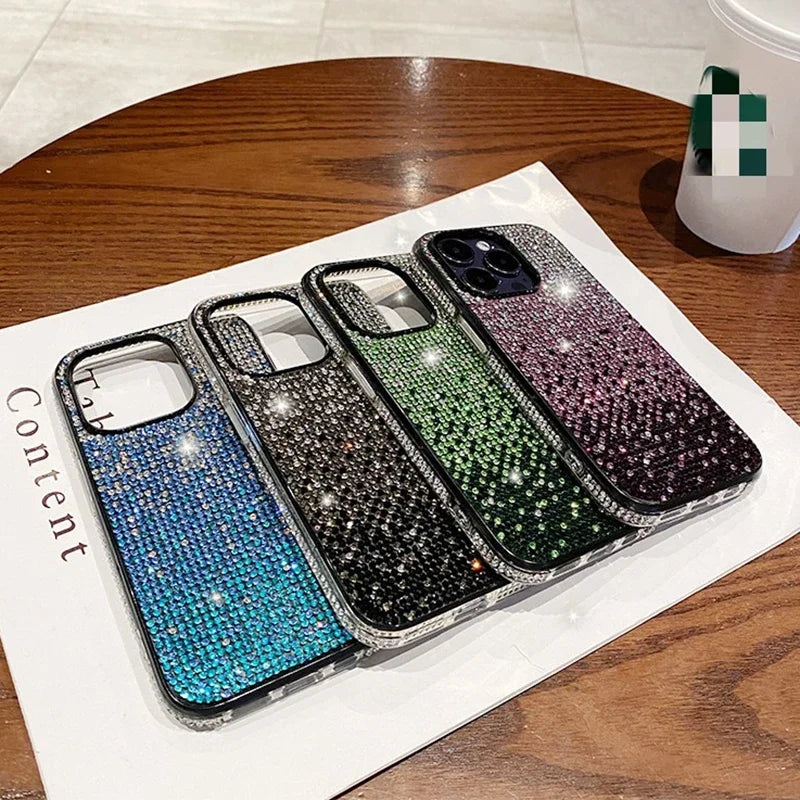 Full Shinny Diamond Bumper Frame Case for iPhone 15 14 13 12 11