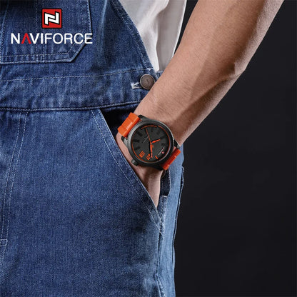 Mens Quartz Watch Silicone Strap Military Waterproof Wristwatch