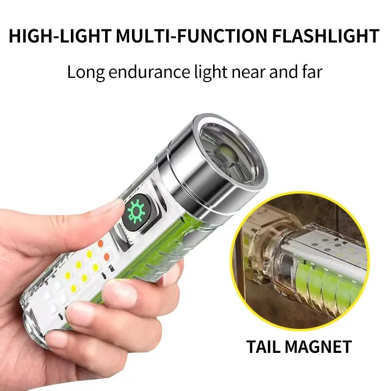 Rechargeable LED Flashlight Keychain Tail Magnet Uv Light