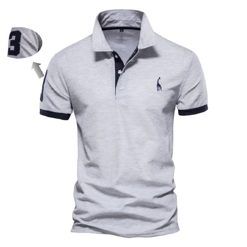 Embroidery Cotton Polo Shirts for Mens Casual Slim