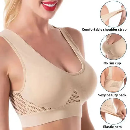 Seamless Mesh Women Bras Camisole Underwear Crop Top Sports Gym Yoga