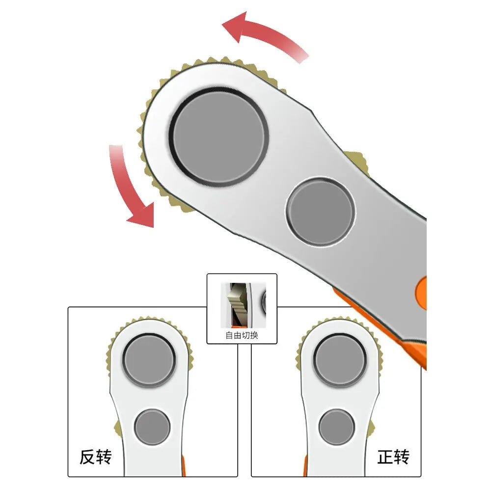 Multifunctional Bidirectional Ratchet Screwdriver Magnetic Wrench