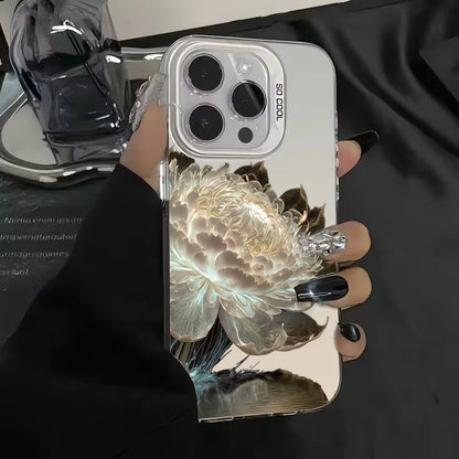 Luxury Lotus Flower Anti Drop Armour Case For iPhone 16 15 14 13