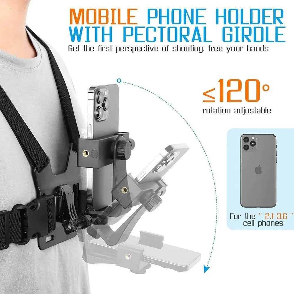 Adjustable Phone Clip Holder With Chest Strap