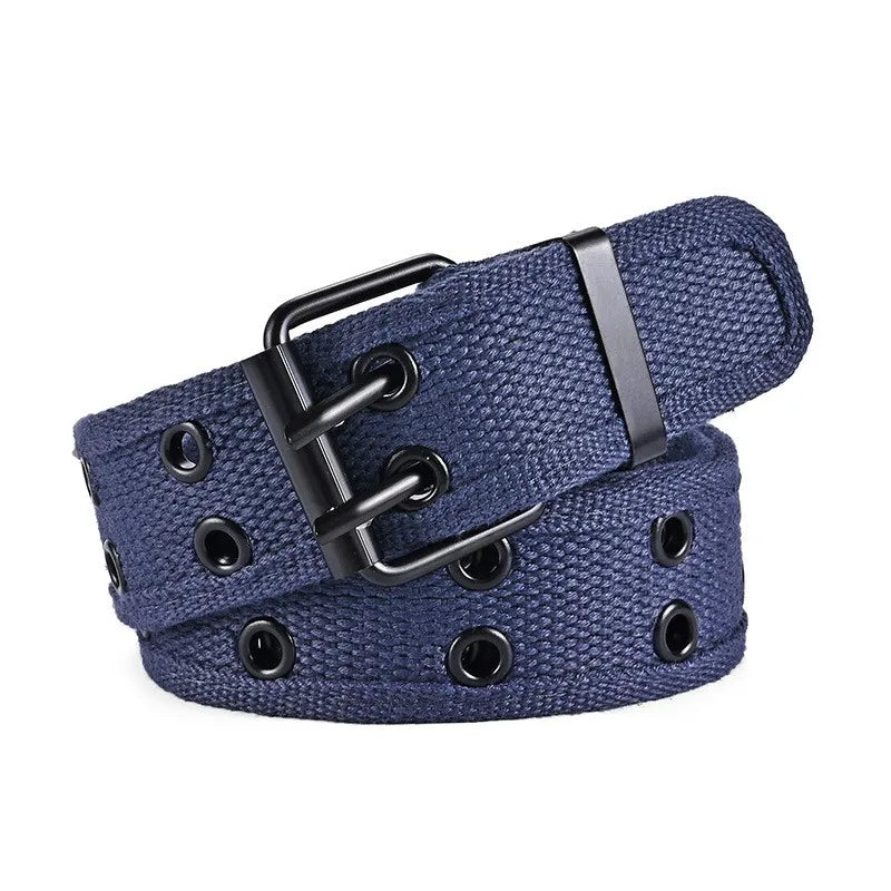 Unisex Double Row Needle Buckle Woven Belt Sports